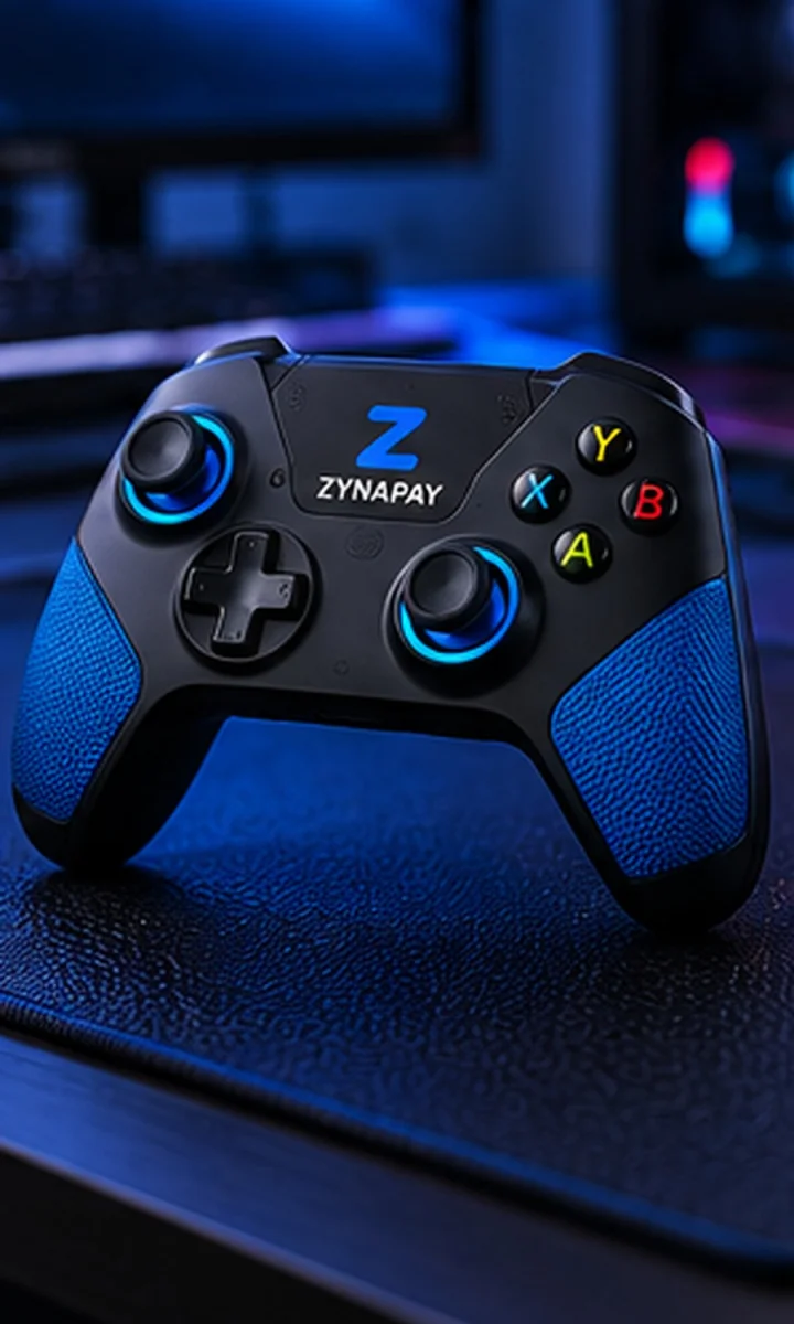 ZynaPay Black and Blue Grip Controller