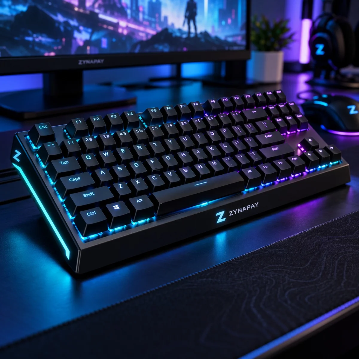 ZynaPay Rainbow Full Size Keyboard