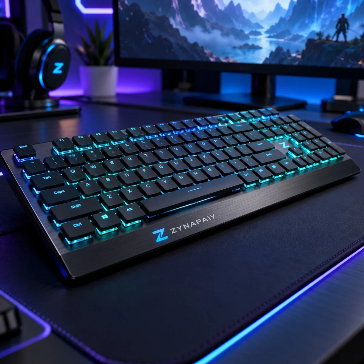 ZynaPay White Pastel RGB Keyboard