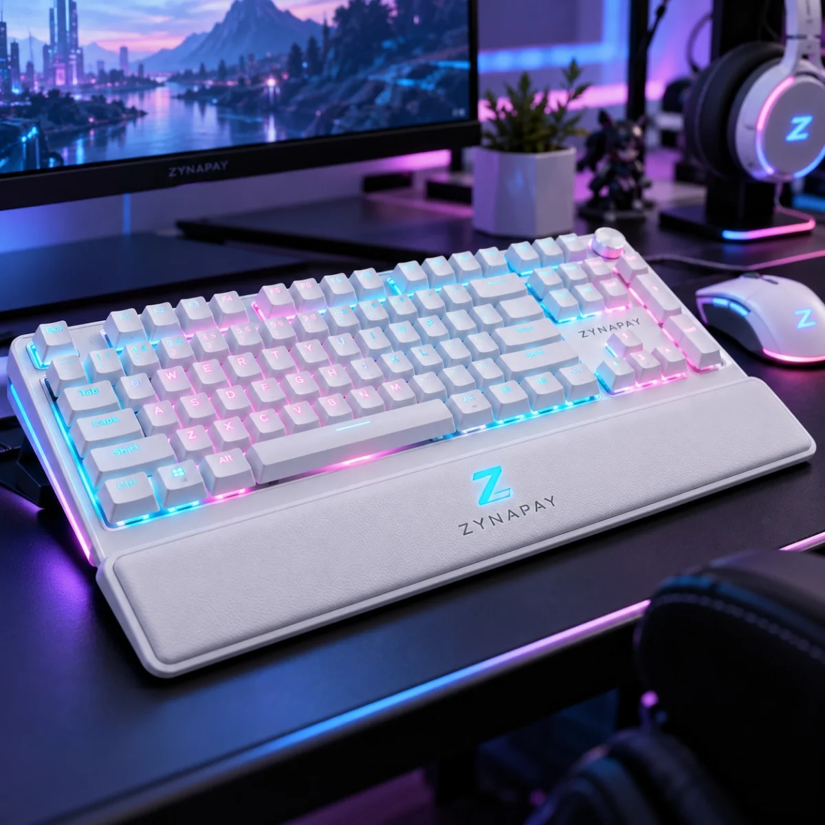 ZynaPay TKL Blue Purple Keyboard
