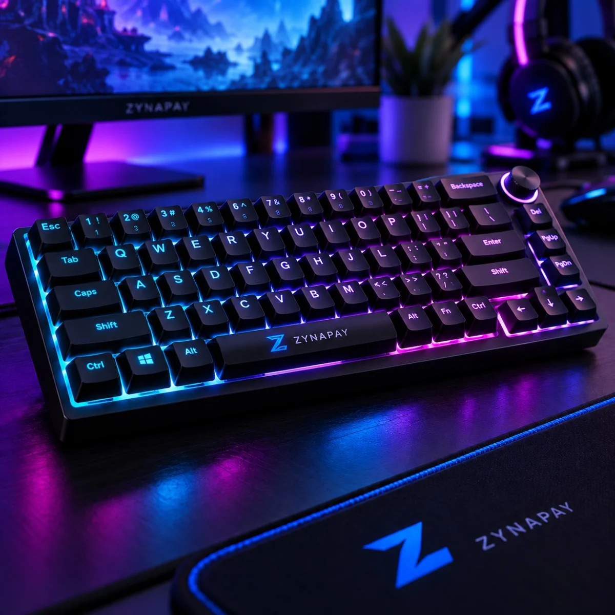 ZynaPay Red Orange Full Size Keyboard